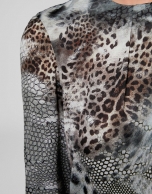 Camisa escote pliegues animal print