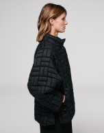 Short black quilted jacket