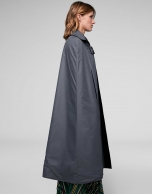 Reversible black cape coat