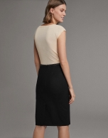 Black pencil skirt with grosgrain ribbon