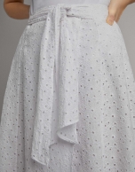 Midi wrap skirt with white bow 