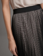 Long pleated tulle skirt with dots