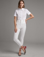 Ivory cigarette pants with high waist