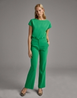 Green straight pants