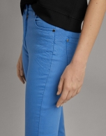 Blue straight cotton pants