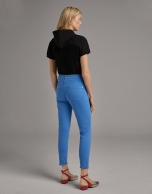 Blue straight cotton pants