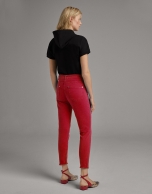 Burgundy straight cotton pants