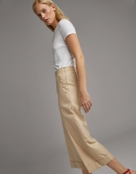 Vanilla wide-leg pants with high waist