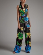 Black jumpsuit with floral print