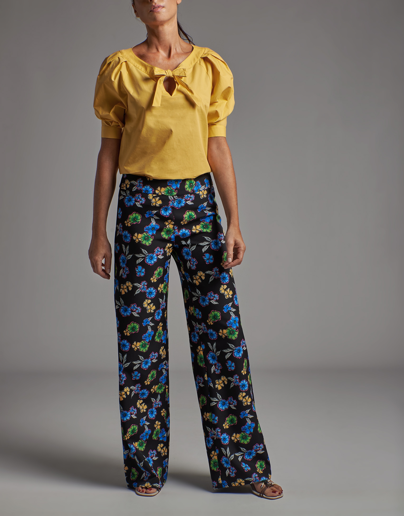 Straight floral print pants