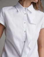 Camisa manga corta blanca con volante