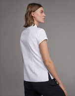 Loose white blouse with short sleeves 