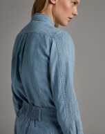 Blue denim men's shirt 