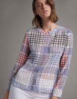 Multicolor checked shirt with long sleeves