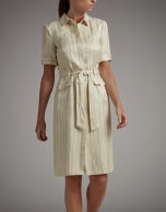 Vanilla pinstripe shirtwaist dress 