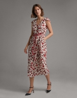 Long floral print flowing dress