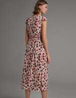 Long floral print flowing dress