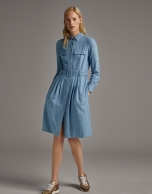 Blue shirtwaist dress