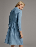 Blue shirtwaist dress