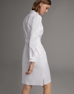 White shirtwaist dress