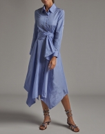 Pastel blue taffeta shirtwaist dress