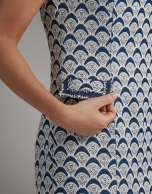 Blue midi dress with geometric print