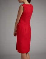 Red piqué midi dress