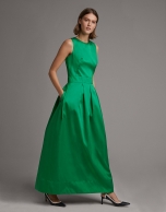 Long green party dress