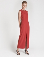 Long red party dress