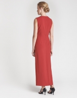 Long red party dress