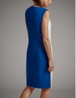 navy blue sleeveless asymmetric dress