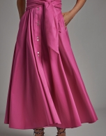 Vestido camisero liso fucsia