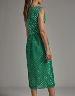 Vestido midi bordado inglés verde