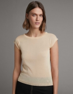 Yellow sweater with dropped sleeves