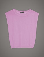 Pink sweater with dropped sleeves