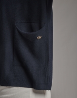 Navy blue oversize sweater with bow in back