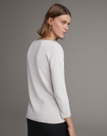 Beige sweater with French sleeves