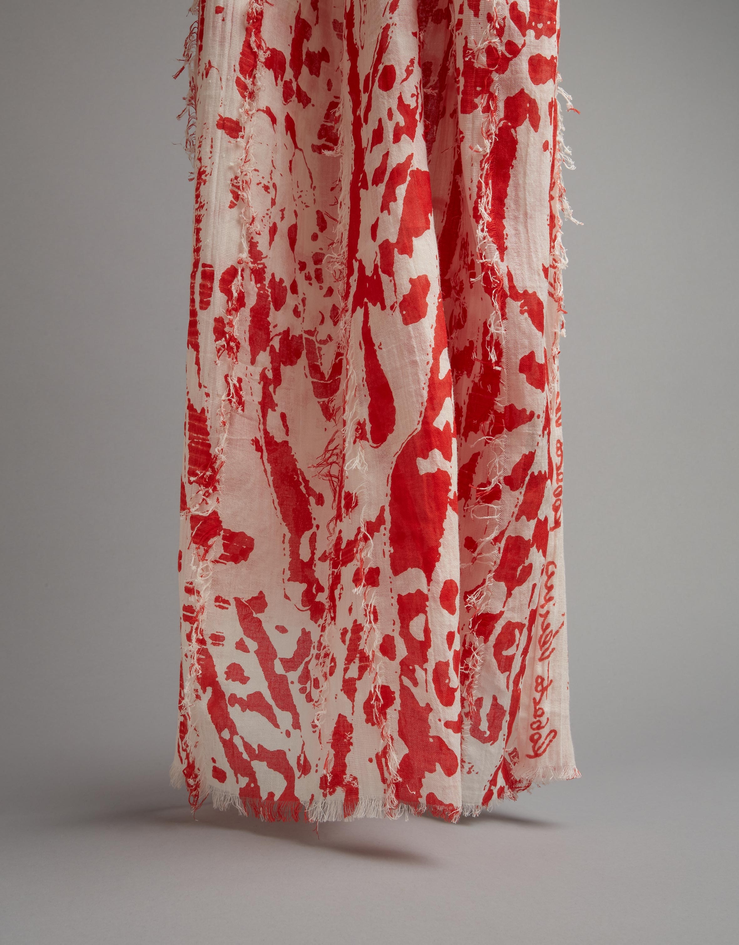 Red print scarf