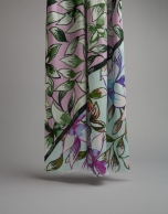 Floral and leaf print scarf