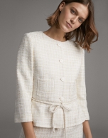 Ivory jacket with belt