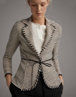 Black and white jacquard suit jacket