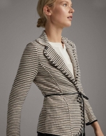 Black and white jacquard suit jacket