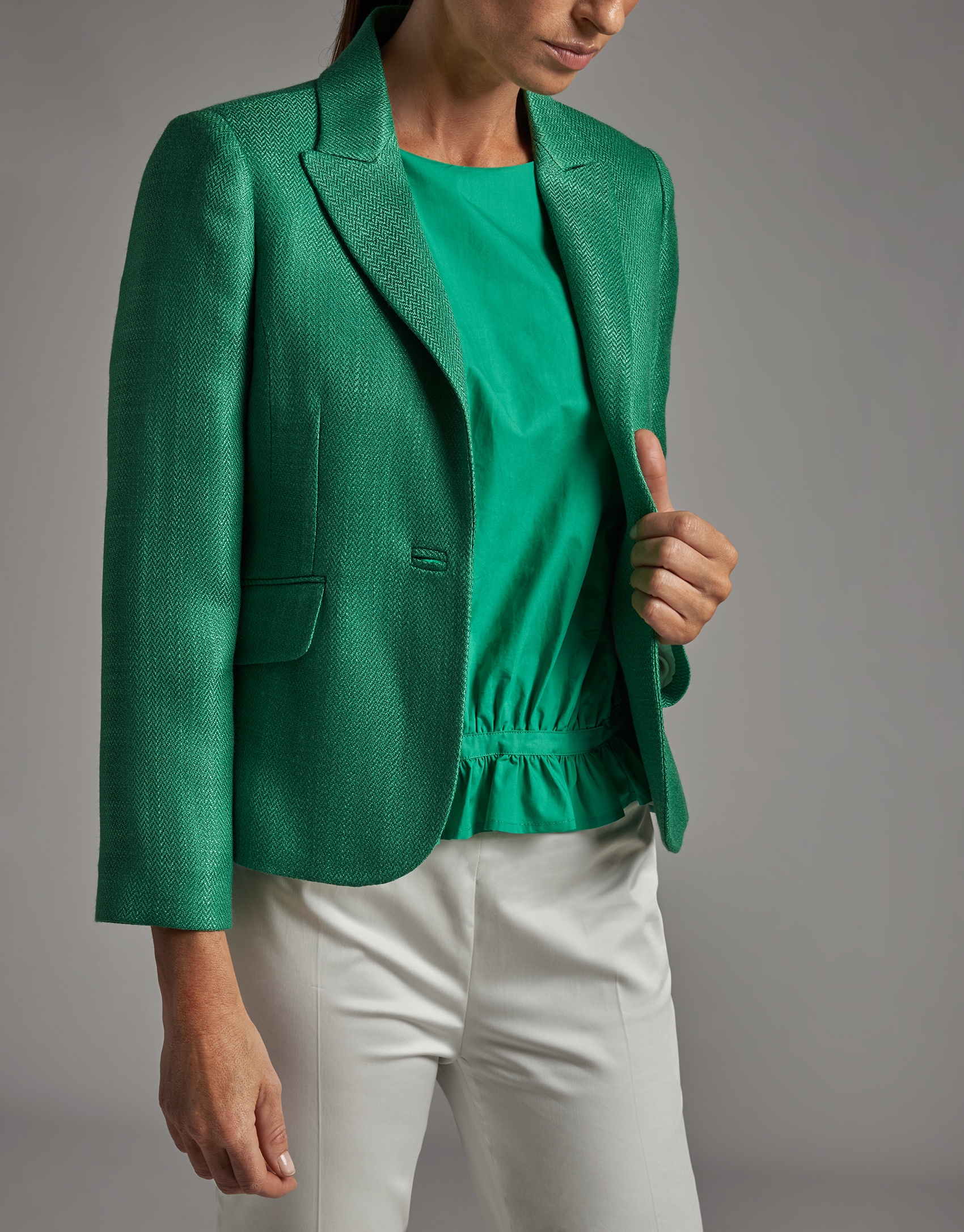 Green suit jacket