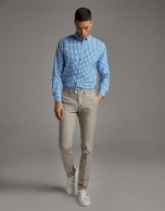 Mink structured chinos