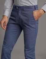 Blue structured chinos