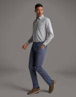 Blue structured chinos