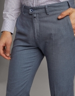 Blue fake plain chinos