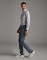 Blue fake plain chinos