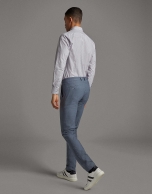 Blue fake plain chinos