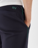 Jogging pants with green side stripe